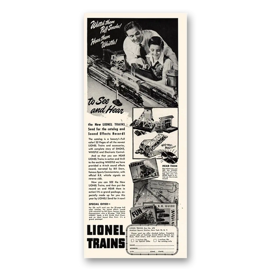 1947 Lionel Trains Them Puff Smoke Vintage Magazine Print Ad