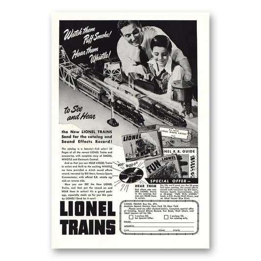 1947 Lionel Trains Them Puff Smoke Vintage Magazine Print Ad