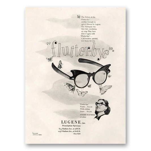 1947 Flutter Bye Glasses Another Triumph In Optical Illusion Vintage Magazine Print Ad