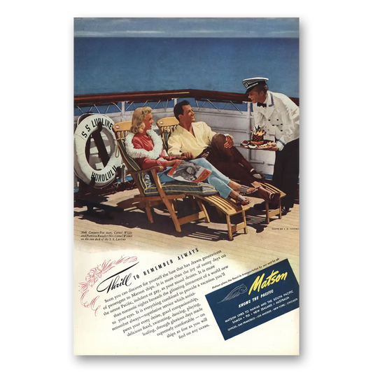 1947 Matson Line Thrill to Remember Always Vintage Magazine Print Ad