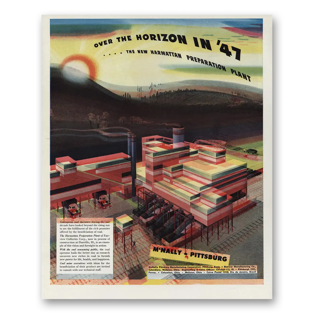 1947 McNally Pittsburg Over the Horizon In 47 Vintage Magazine Print Ad