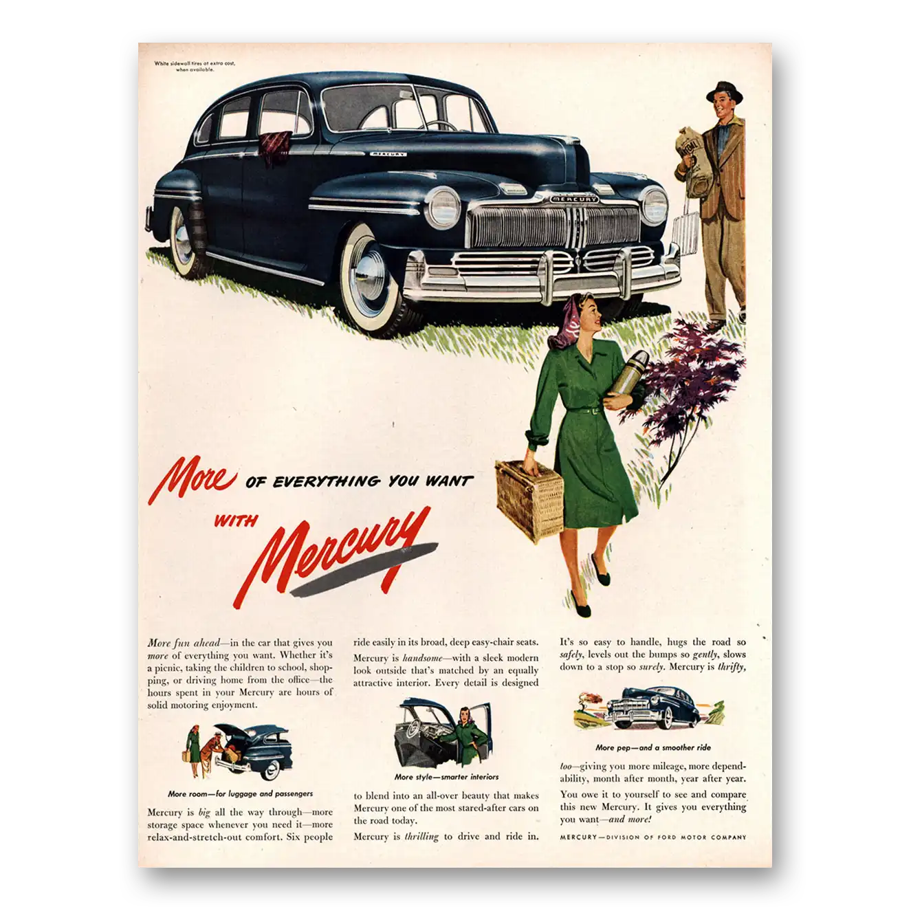 1947 Mercury More of Everything You Want More Fun Ahead Vintage Magazine Print Ad