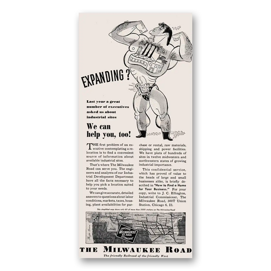 1947 Milwaukee Road Expanding We Can Help You Too Vintage Magazine Print Ad