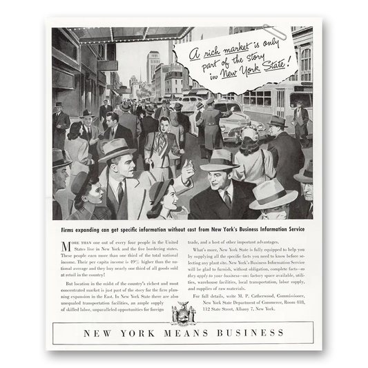 1947 New York Rich Market Is Only Part of the Story Vintage Magazine Print Ad