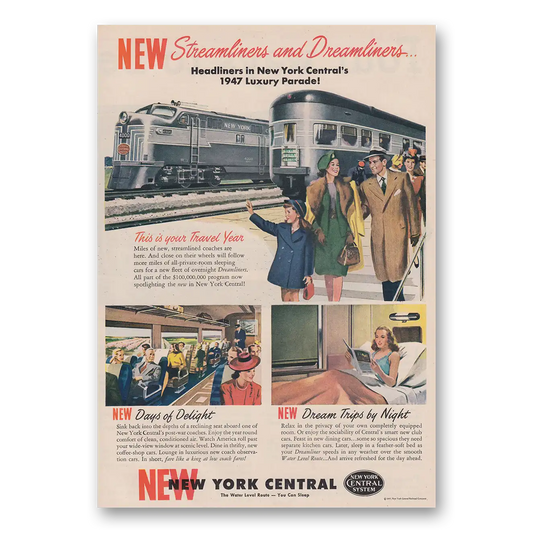 1947 New York Central Headliners in New York Centrals Luxury Parade Vintage Magazine Print Ad