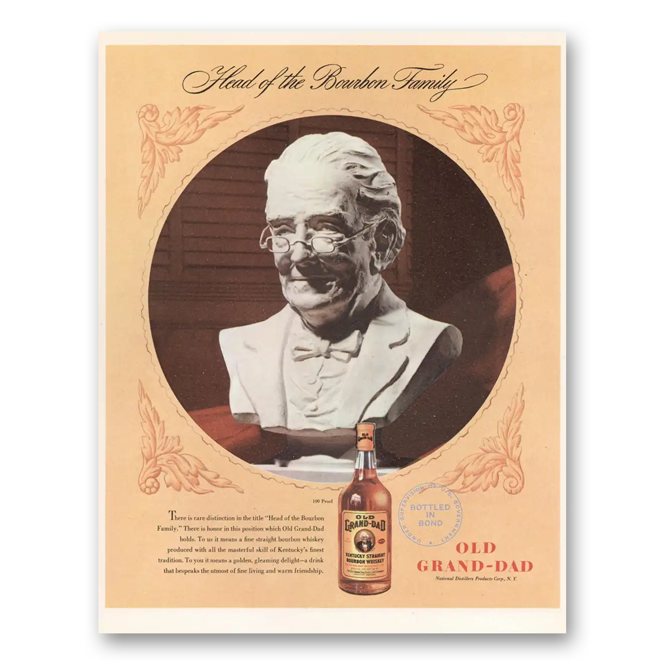 1947 Old Grand-Dad Bourbon Whiskey Rare Distinction in the Title Vintage Magazine Print Ad