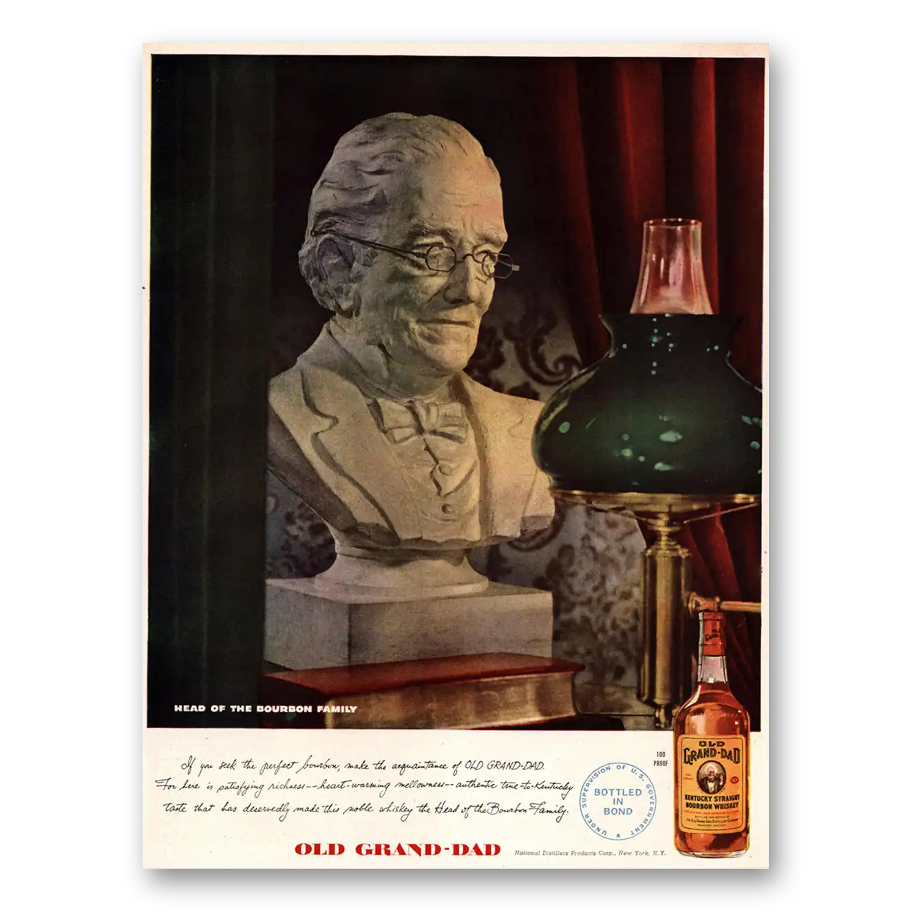 1947 Old Grand-Dad Bourbon Whiskey You Seek the Perfect Bourbon Vintage Magazine Print Ad