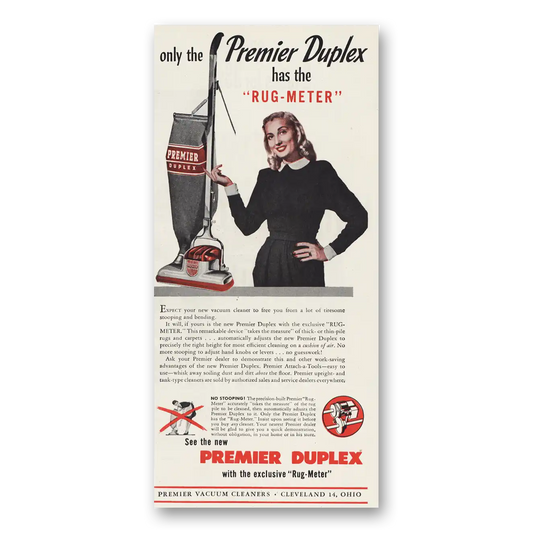 1947 Premier Vacuum Cleaners Rug Meter Vintage Magazine Print Ad