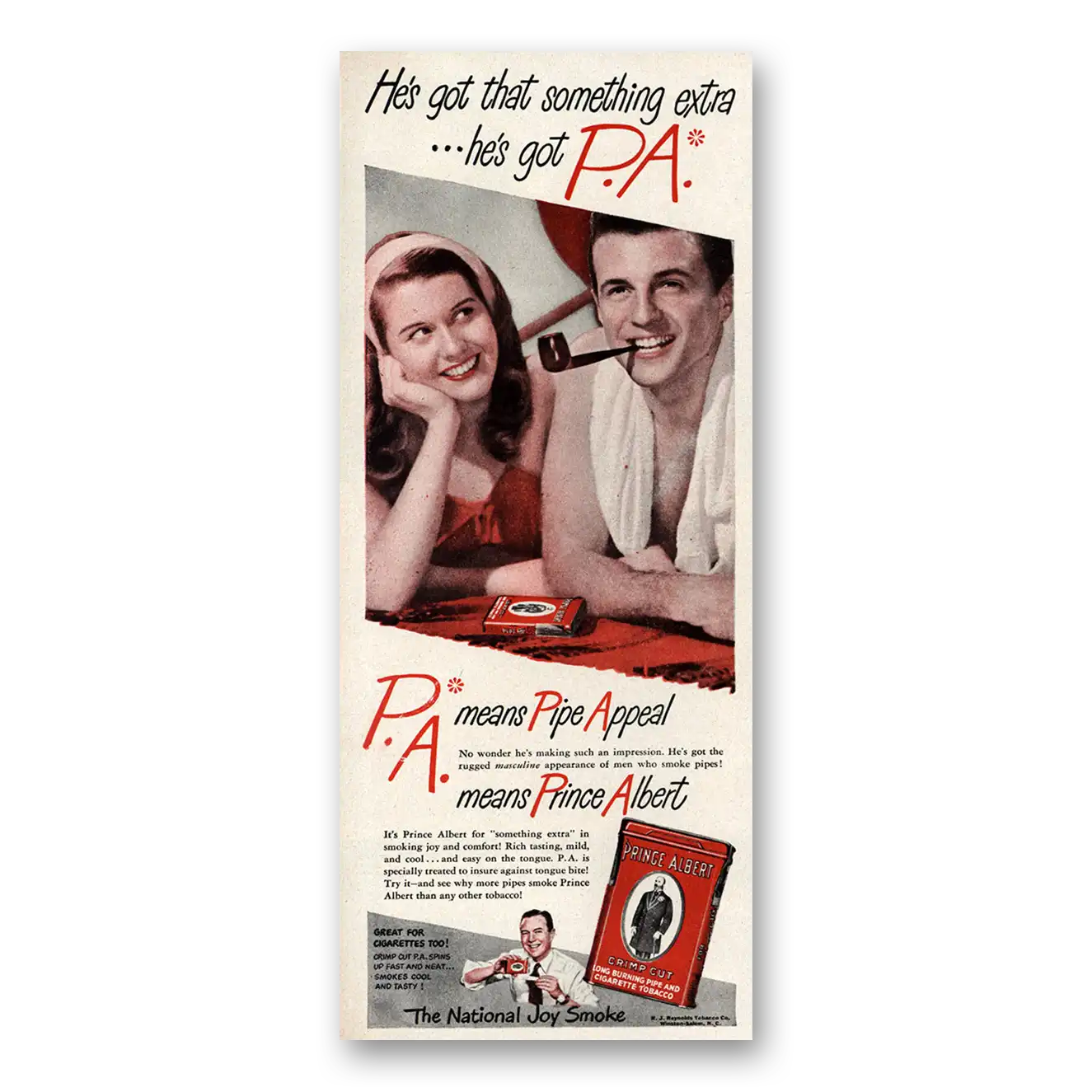 1947 Prince Albert Tobacco Got That Something Extra Vintage Magazine Print Ad