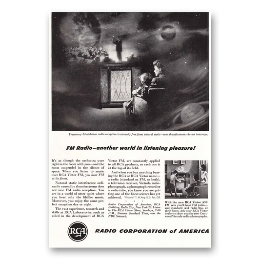 1947 RCA FM Radio Another World In Listening Vintage Magazine Print Ad