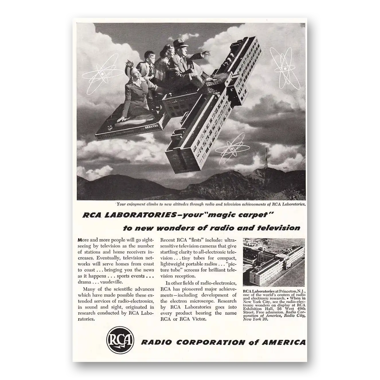 1947 RCA Radios Magic Carpet To New Wonders Vintage Magazine Print Ad