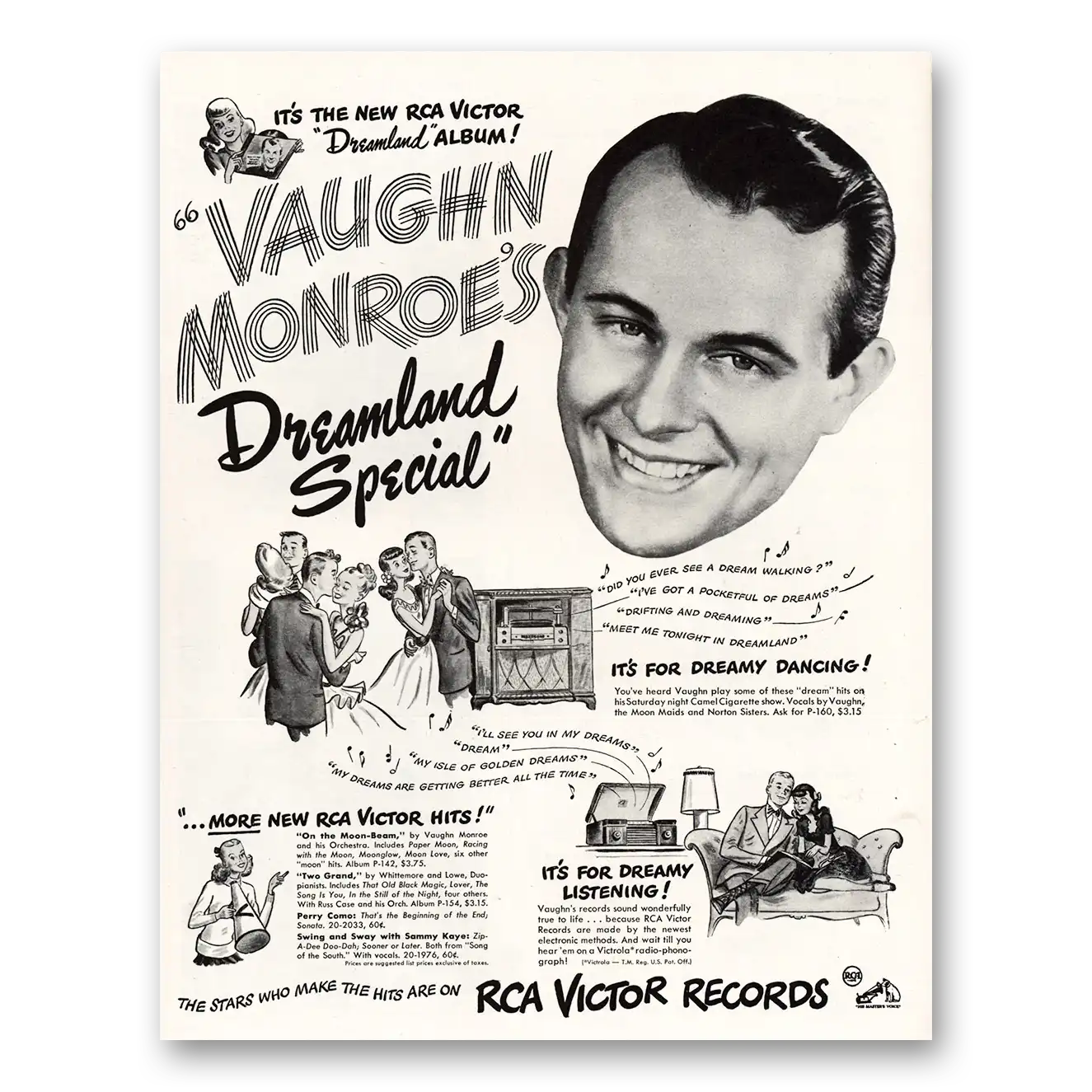 1947 Vaughn Monroe Promo Dreamland Special Vintage Magazine Print Ad