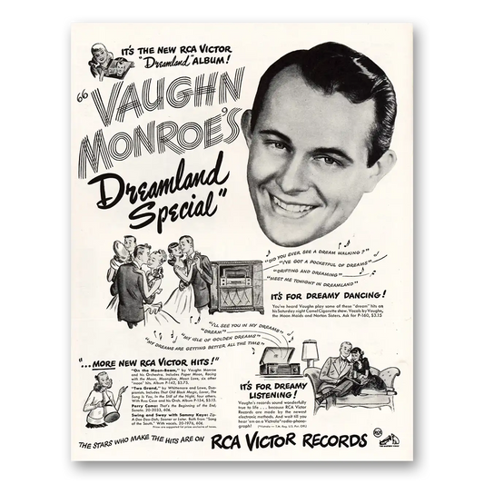 1947 Vaughn Monroe Promo Dreamland Special Vintage Magazine Print Ad