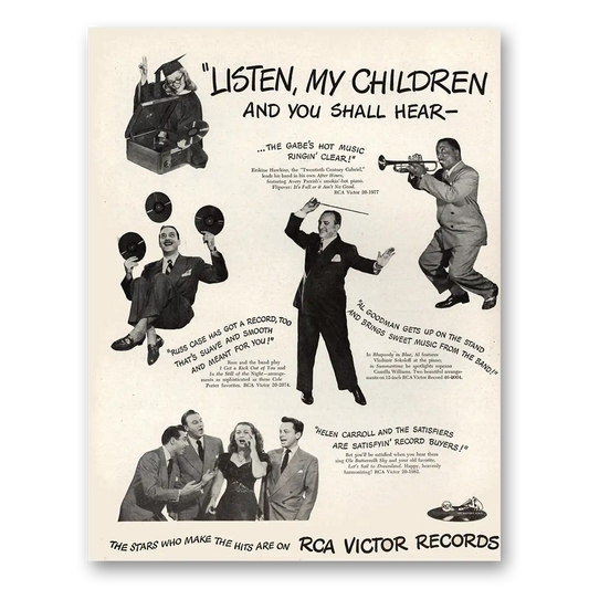 1947 RCA Victor Records Listen My Children and You Shall Hear Vintage Magazine Print Ad