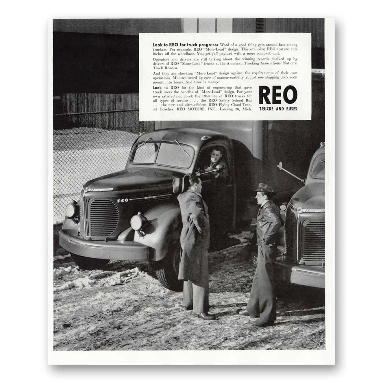 1947 Reo Trucks Word of Good Thing Gets Around Vintage Magazine Print Ad