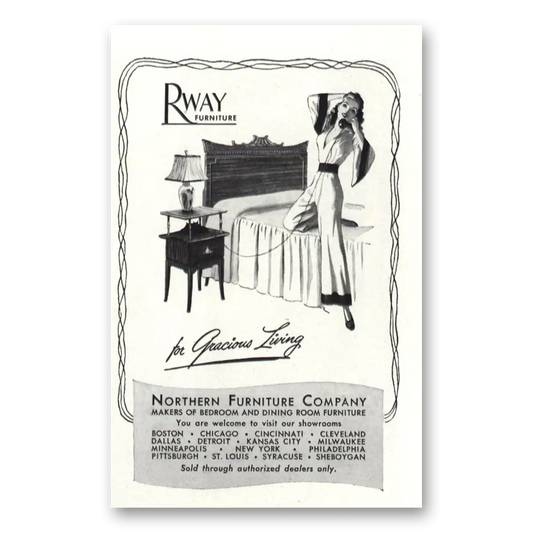 1947 Rway Northern Furniture Gracious Living Vintage Magazine Print Ad