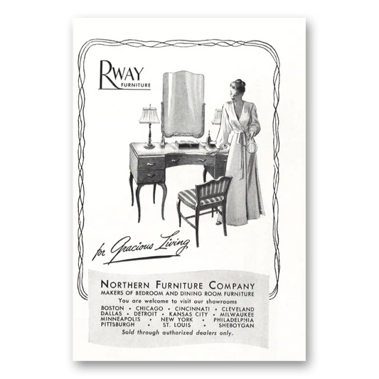 1947 Rway Northern Furniture Desk Vintage Magazine Print Ad