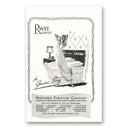 1947 Rway Northern Furniture Bedroom Vintage Magazine Print Ad