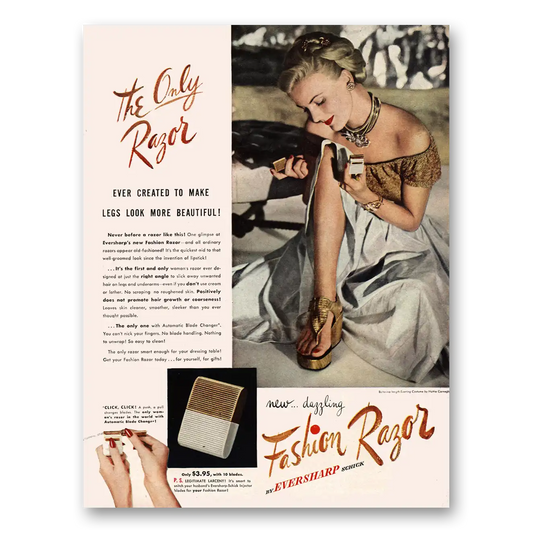 1947 Eversharp Fashion Razor Legs Look More Beautiful Vintage Magazine Print Ad