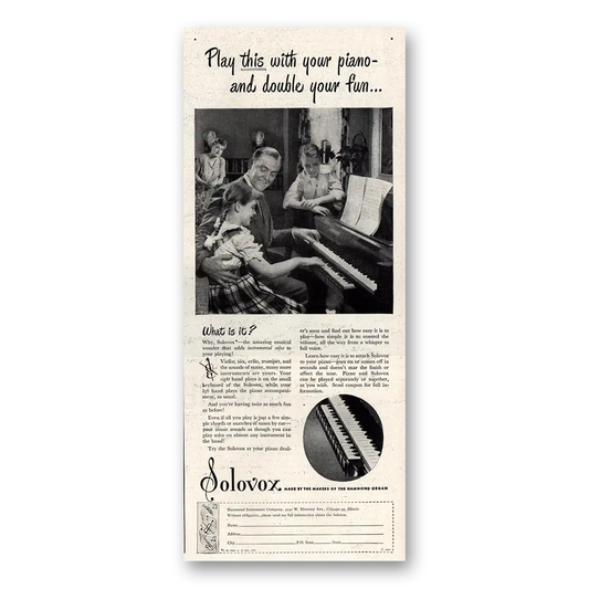 1947 Solovox Play This With Your Piano Vintage Magazine Print Ad