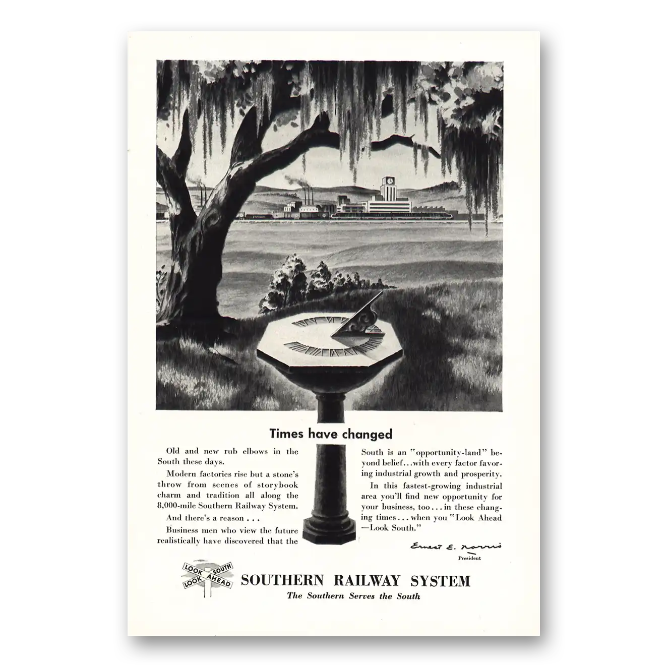 1947 Southern Railway Times Have Changed Vintage Magazine Print Ad