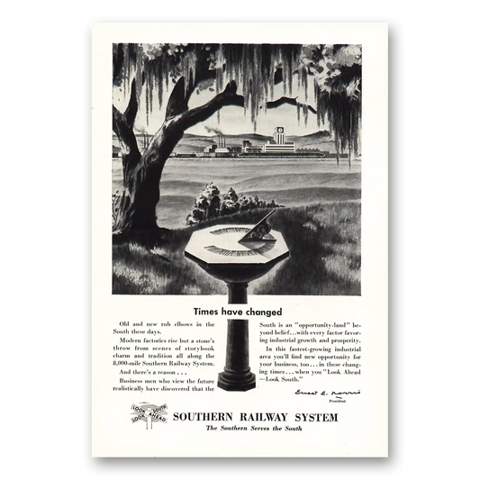 1947 Southern Railway Times Have Changed Vintage Magazine Print Ad