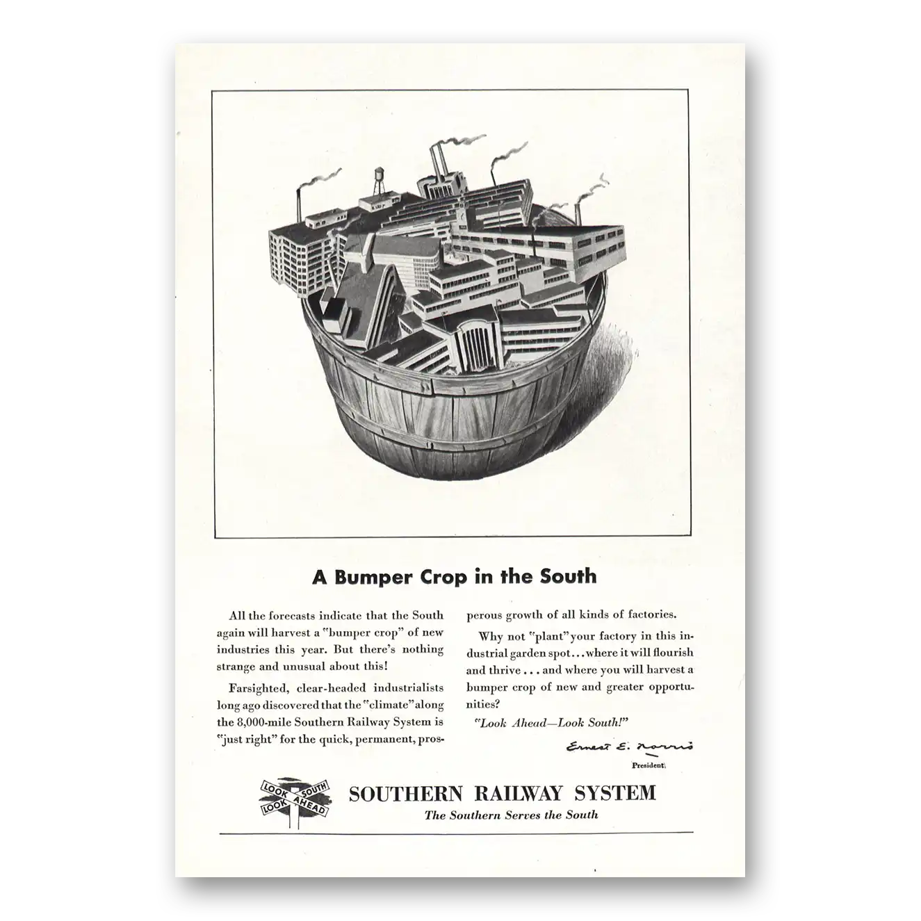 1947 Southern Railway Bumper Crop In the South Vintage Magazine Print Ad