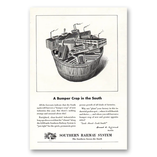 1947 Southern Railway Bumper Crop In the South Vintage Magazine Print Ad