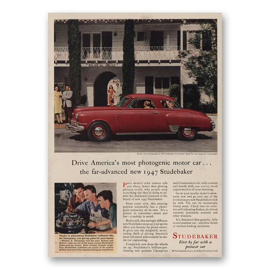 1946 Studebaker Commander Most Photogenic Motor Car Vintage Magazine Print Ad