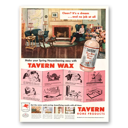 1947 Tavern Wax Clean It’s a Dream Vintage Magazine Print Ad