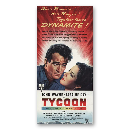 1947 Tycoon Movie Promo John Wayne and Laraine Day Vintage Magazine Print Ad