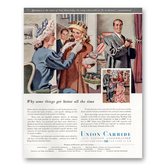 1947 Union Carbide Some Things Get Better All the Time Easter Vintage Magazine Print Ad