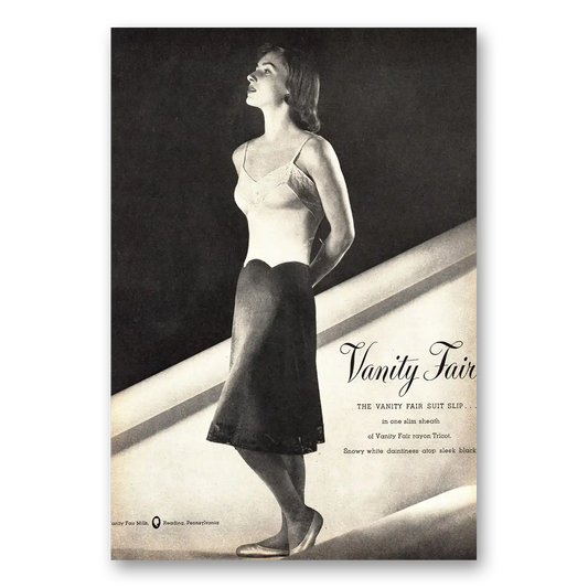 1947 Vanity Fair Undergarments Suit Slip Vintage Magazine Print Ad