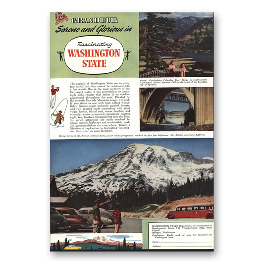 1947 Washington Serene and Glorious Vintage Magazine Print Ad