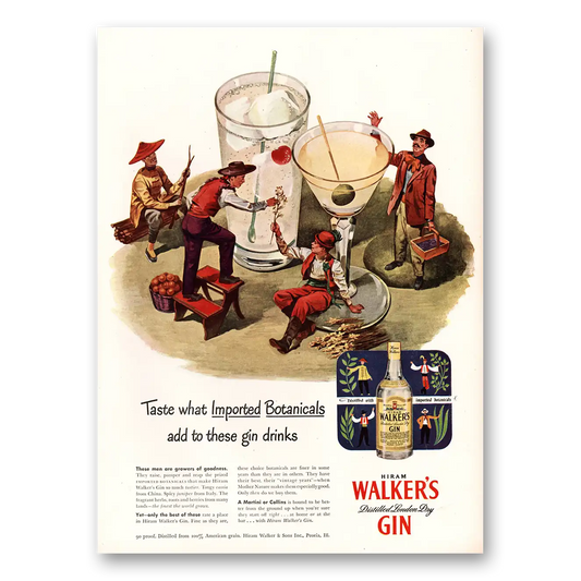 1947 Walkers Gin These Men Growers of Goodness Vintage Magazine Print Ad