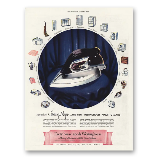 1948 Westinghouse Iron Iron Adjust O Matic Vintage Magazine Print Ad