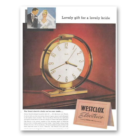 1947 Westclox Clocks Electrics Lovely Gift for a Lovely Bride Vintage Magazine Print Ad