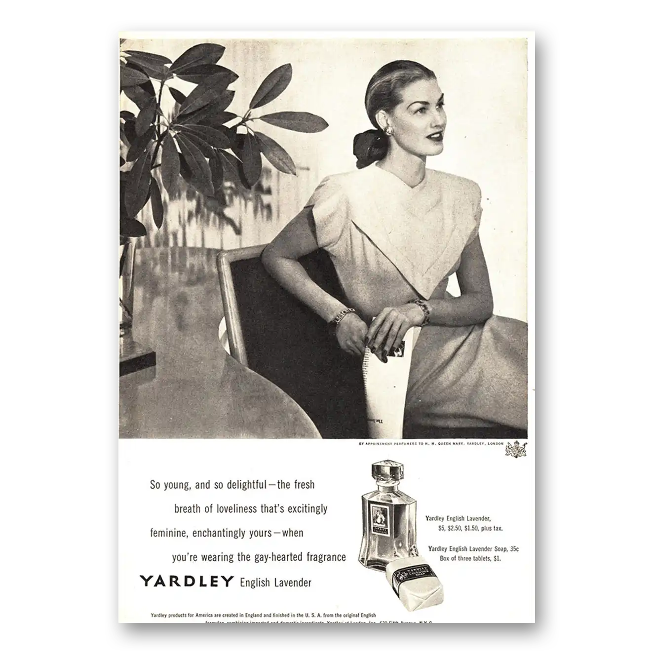 1947 English Lavender So Young and So Delightful Vintage Magazine Print Ad