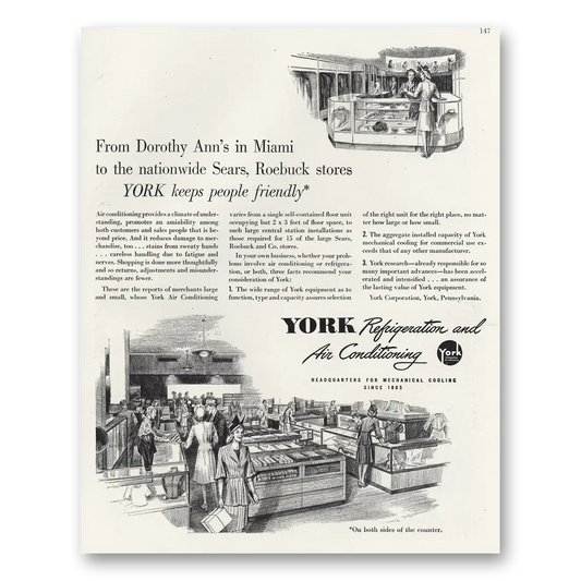 1947 York Air Conditioning Dorothy Ann Miami Sears Roebuck Vintage Magazine Print Ad