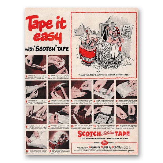 1948 Scotch Tape Tape It Easy Vintage Magazine Print Ad