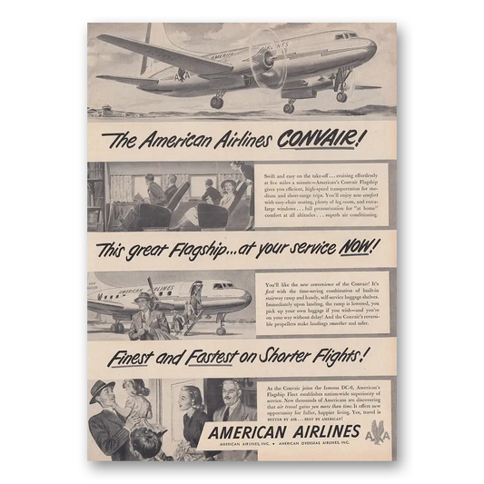 1948 American Airlines Convair the Great Flagship Vintage Magazine Print Ad