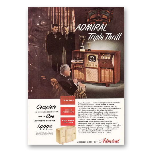 1948 Admiral Radio Triple Thrill Vintage Magazine Print Ad