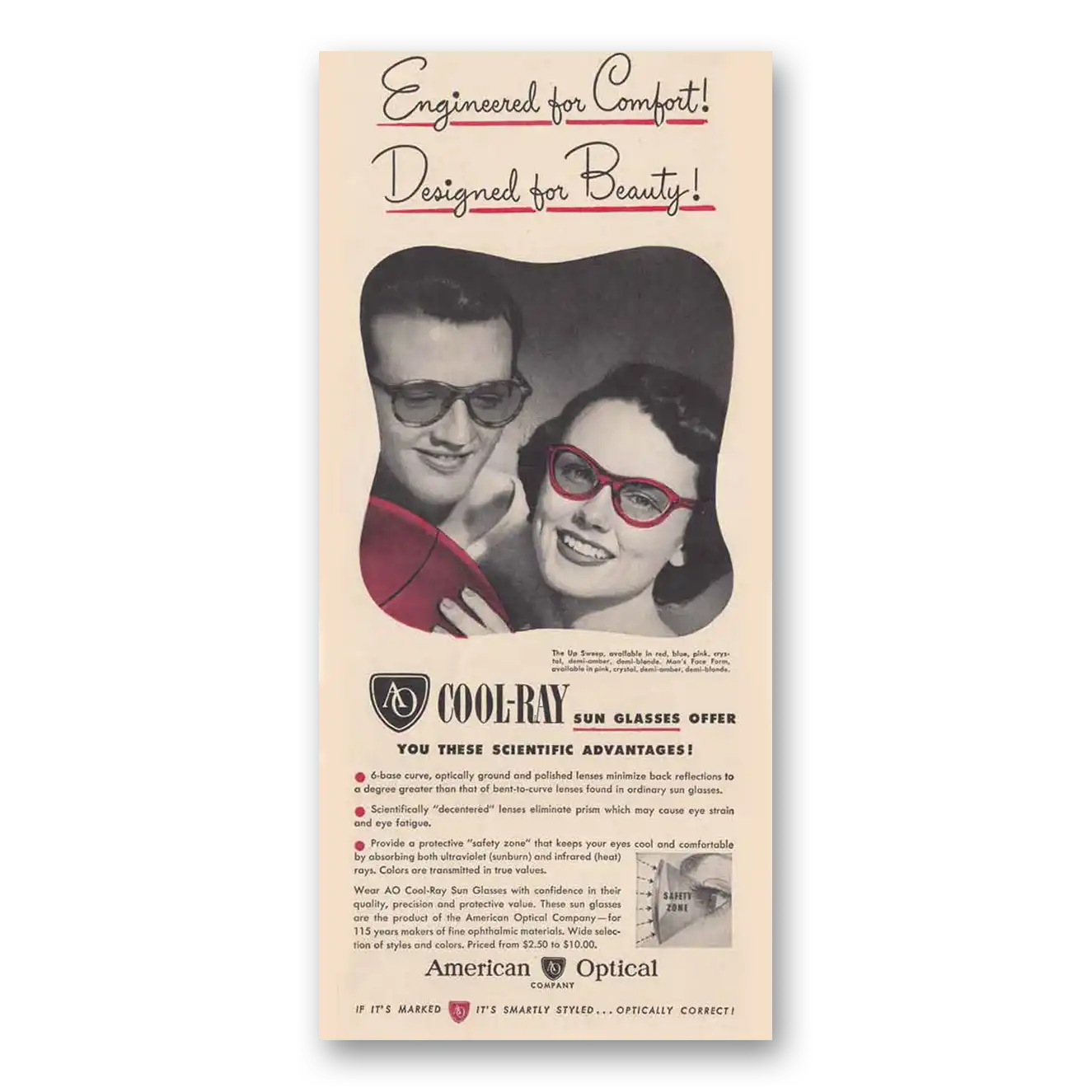 1948 Cool Ray Sunglasses Sun Glasses Cool Ray Designed Vintage Magazine Print Ad