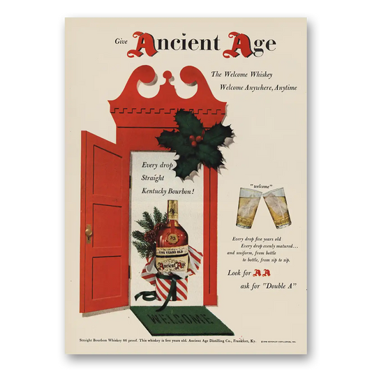 1948 Ancient Age Whiskey Every Drop Straight Vintage Magazine Print Ad