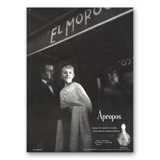 1948 Apropos Perfume Important Occasions Vintage Magazine Print Ad