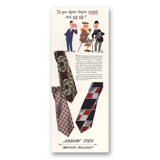 1948 Arrow Shirts Wizard and Pip Pip Vintage Magazine Print Ad