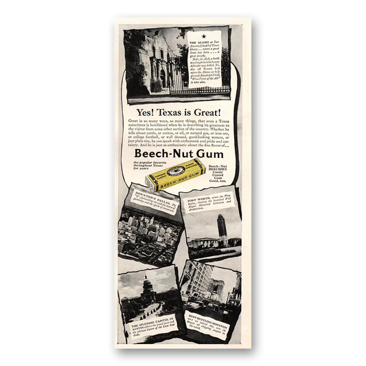 1948 Beech Nut Gum Texas Is Great Vintage Magazine Print Ad