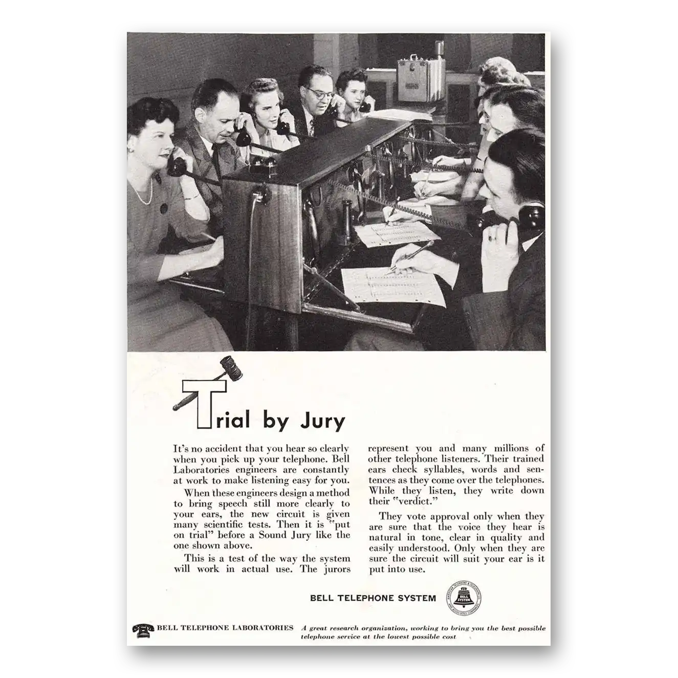 1948 Bell Telephone Trial by Jury Vintage Magazine Print Ad