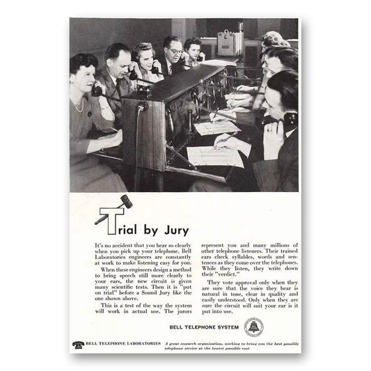 1948 Bell Telephone Trial by Jury Vintage Magazine Print Ad