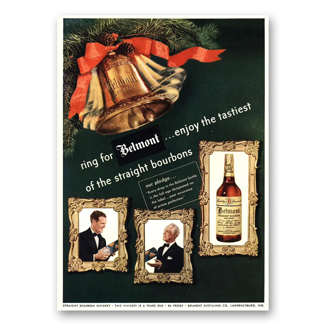 1948 Belmont Whiskey Ring for Belmont Vintage Magazine Print Ad